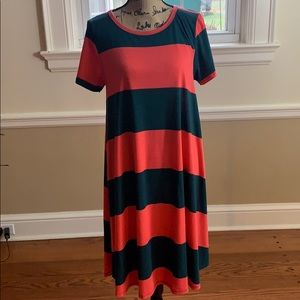 Green orange LulaRoe Carly dress